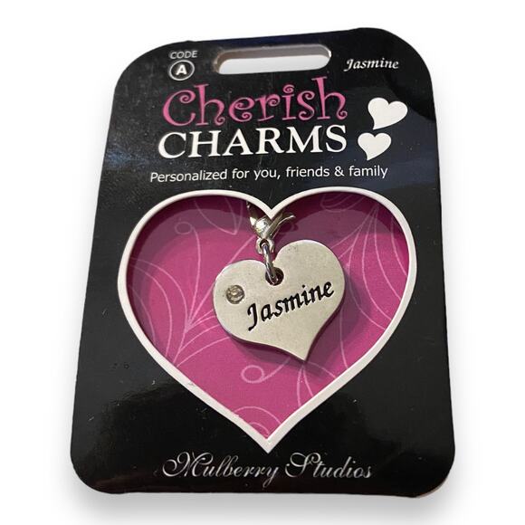 Cherish Charms JASMINE Name Bracelet Charm NEW NWT Silvertone Silver Tone - Picture 4 of 5